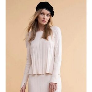 Rachel Parcell Modern Minimalist Wide Ribbed‎ Knit Sweater Top Size Small
